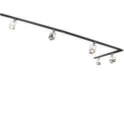 Modern railsysteem met 5 spots staal 1-fase- Iconic Suplux