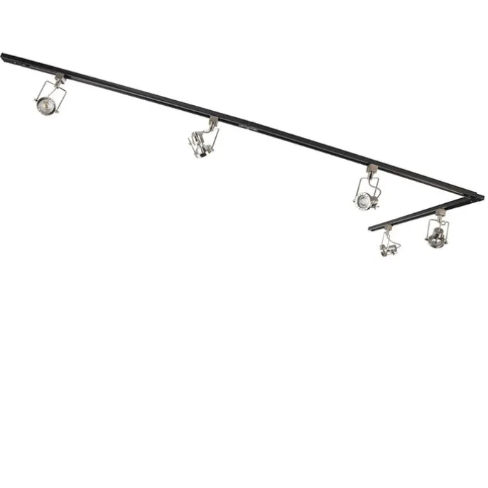 Modern railsysteem met 5 spots staal 1-fase- Iconic Suplux