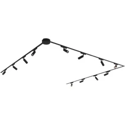 Modern railsysteem met 12 spots zwart 1-fase - Magnetic Samson