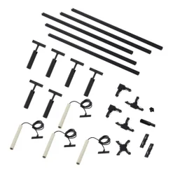 Modern railsysteem met 6 spots en 4 hanglampen beige met zwart 1-fase - Slimline Uzzy Keno