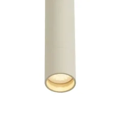 Modern railsysteem met 6 spots en 4 hanglampen beige met zwart 1-fase - Slimline Uzzy Keno