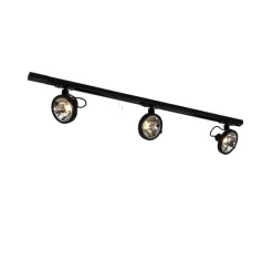 Modern railsysteem met 3 spots zwart 1-fase- Iconic Go