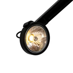 Modern railsysteem met 3 spots zwart 1-fase- Iconic Go