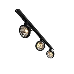 Modern railsysteem met 3 spots zwart 1-fase- Iconic Go