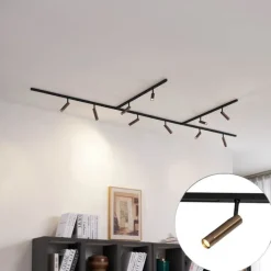 Modern railsysteem met 10 spots donker brons 1-fase - Slimline Uzzy