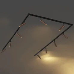 Modern railsysteem met 10 spots donker brons 1-fase - Slimline Uzzy