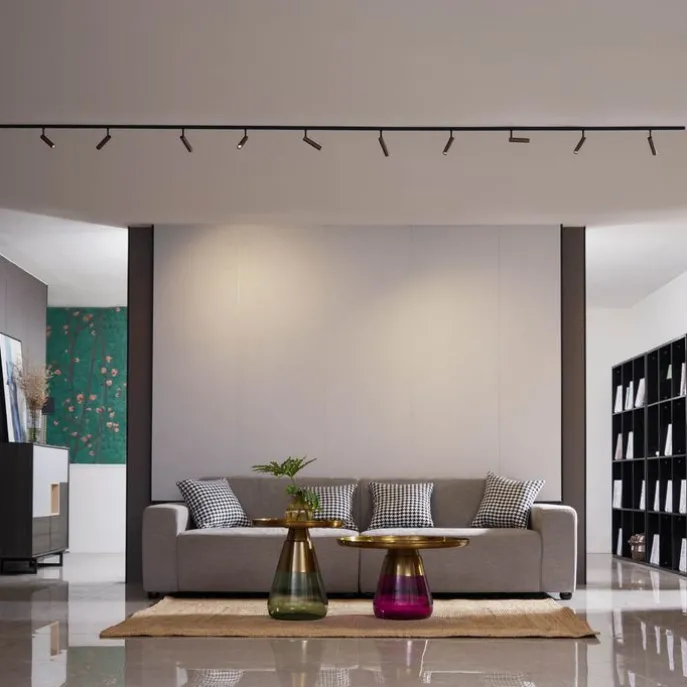 Modern railsysteem met 10 spots donker brons 1-fase - Slimline Uzzy