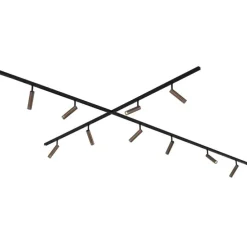 Modern railsysteem met 10 spots donker brons 1-fase - Slimline Uzzy