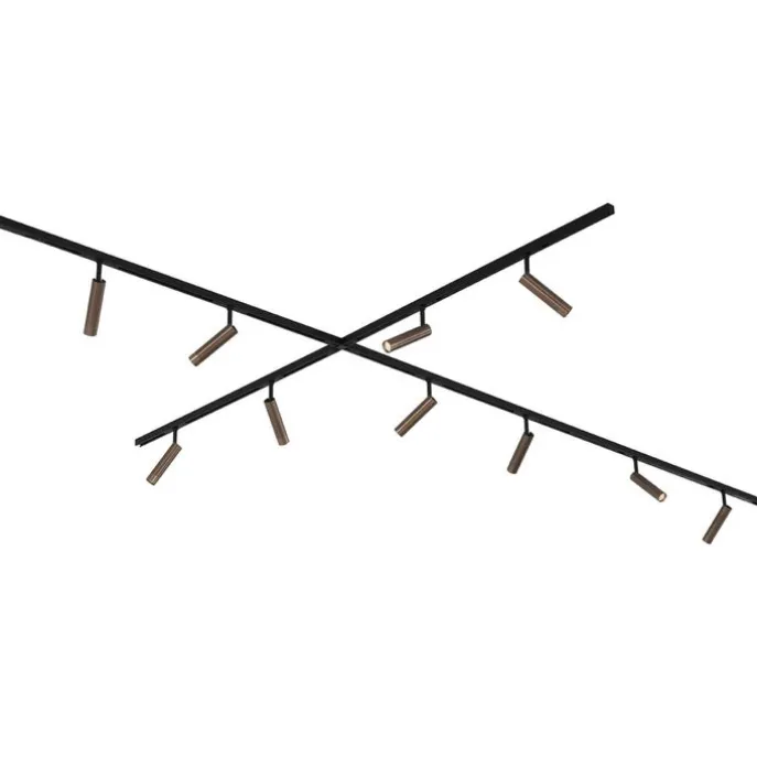Modern railsysteem met 10 spots donker brons 1-fase - Slimline Uzzy