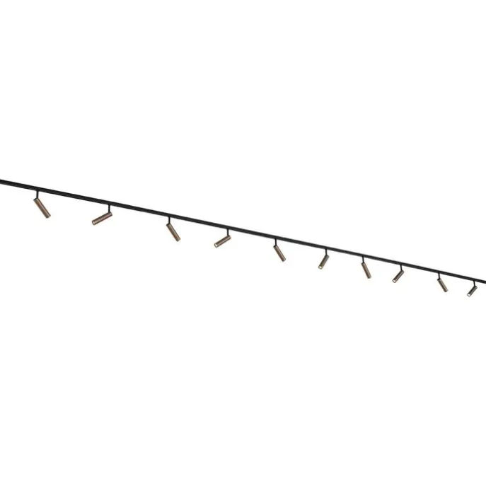 Modern railsysteem met 10 spots donker brons 1-fase - Slimline Uzzy