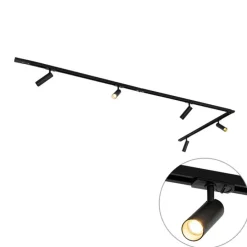 Modern railsysteem met 5 spots zwart 1-fase GU10 35mm - Iconic Jeana Luxe