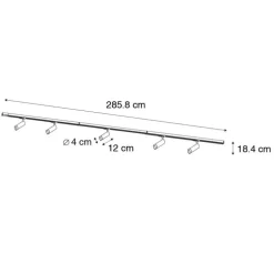 Modern railsysteem met 5 spots zwart 1-fase GU10 35mm - Iconic Jeana Luxe