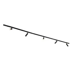 Modern railsysteem met 5 spots zwart 1-fase GU10 35mm - Iconic Jeana Luxe