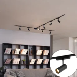 Modern railsysteem met 8 spots zwart 1-fase 400 cm - Magnetic Gert