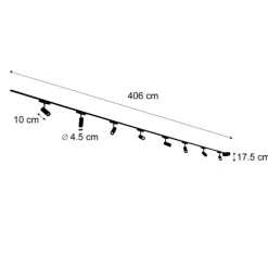 Modern railsysteem met 8 spots zwart 1-fase 400 cm - Magnetic Gert