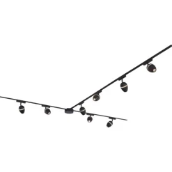 Modern railsysteem met 8 spots zwart 1-fase - Magnetic Eggy