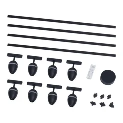 Modern railsysteem met 8 spots zwart 1-fase - Magnetic Eggy