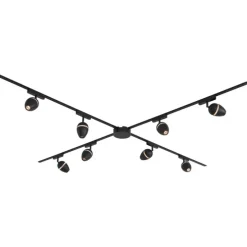 Modern railsysteem met 8 spots zwart 1-fase - Magnetic Eggy