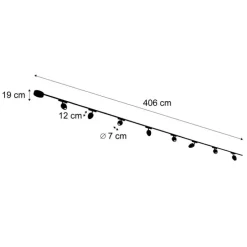 Modern railsysteem met 8 spots zwart 1-fase - Magnetic Eggy