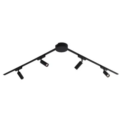 Modern railsysteem met 4 spots zwart 1-fase - Magnetic Samson