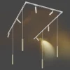Modern railsysteem met 6 spots en 4 hanglampen beige met wit 1-fase - Slimline Uzzy Keno