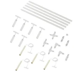 Modern railsysteem met 6 spots en 4 hanglampen beige met wit 1-fase - Slimline Uzzy Keno