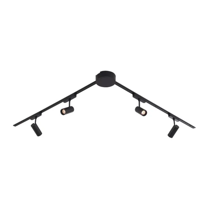 Modern railsysteem met 4 spots zwart 1-fase 200 cm - Magnetic Gert