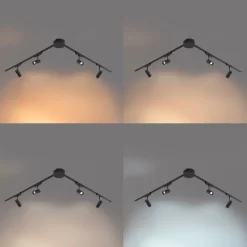 Modern railsysteem met 4 spots zwart 1-fase 200 cm - Magnetic Gert