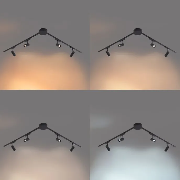Modern railsysteem met 4 spots zwart 1-fase 200 cm - Magnetic Gert