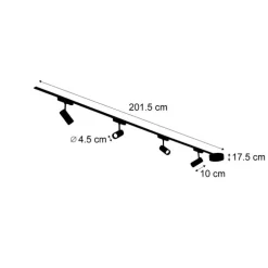 Modern railsysteem met 4 spots zwart 1-fase 200 cm - Magnetic Gert