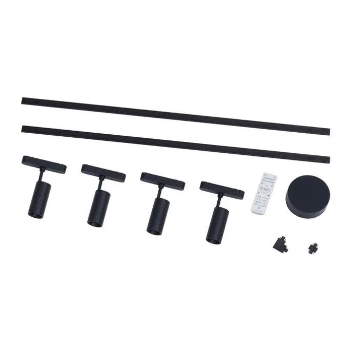 Modern railsysteem met 4 spots zwart 1-fase 200 cm - Magnetic Gert