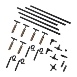 Modern railsysteem met 6 spots en 4 hanglampen donker brons 1-fase - Slimline Uzzy Keno