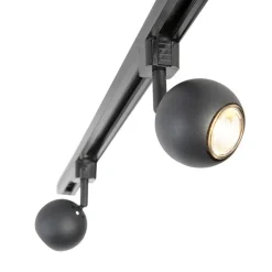 Modern railsysteem met 3 spots zwart 1-fase- Iconic Gissi