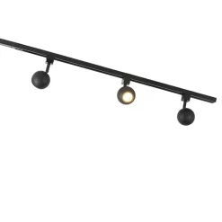 Modern railsysteem met 3 spots zwart 1-fase- Iconic Gissi