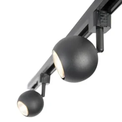 Modern railsysteem met 3 spots zwart 1-fase- Iconic Gissi