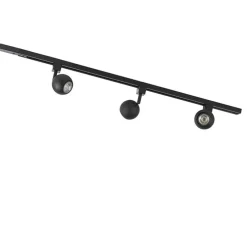 Modern railsysteem met 3 spots zwart 1-fase- Iconic Gissi