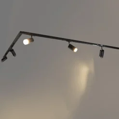 Modern railsysteem met 5 spots zwart met smoke 1-fase - Iconic Jeana