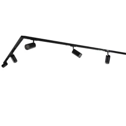 Modern railsysteem met 5 spots zwart met smoke 1-fase - Iconic Jeana