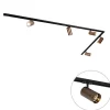 Modern railsysteem met 5 spots donker brons 1-fase GU10 70mm - Iconic Jeana Luxe