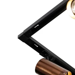 Modern railsysteem met 5 spots donker brons 1-fase GU10 70mm - Iconic Jeana Luxe