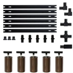 Modern railsysteem met 5 spots donker brons 1-fase GU10 70mm - Iconic Jeana Luxe