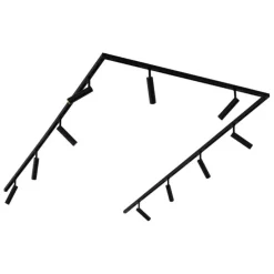 Modern railsysteem met 10 spots zwart 1-fase - Slimline Uzzy