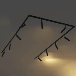 Modern railsysteem met 10 spots zwart 1-fase - Slimline Uzzy