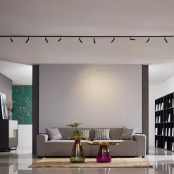 Modern railsysteem met 10 spots zwart 1-fase - Slimline Uzzy