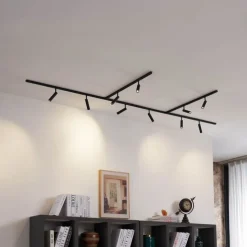 Modern railsysteem met 10 spots zwart 1-fase - Slimline Uzzy