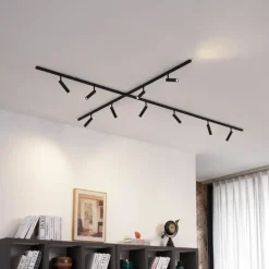 Modern railsysteem met 10 spots zwart 1-fase - Slimline Uzzy