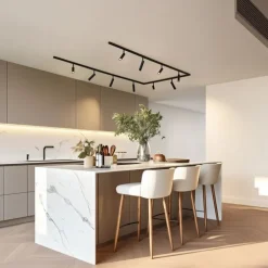 Modern railsysteem met 10 spots zwart 1-fase - Slimline Uzzy