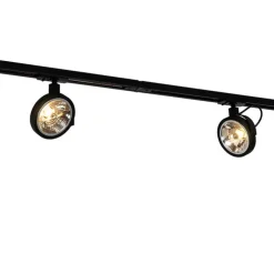 Modern railsysteem met 5 spots zwart 1-fase- Iconic Go