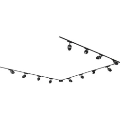 Modern railsysteem met 12 spots zwart 1-fase - Magnetic Eggy