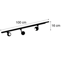 Modern railsysteem met 3 spots wit 1-fase- Iconic Gissi